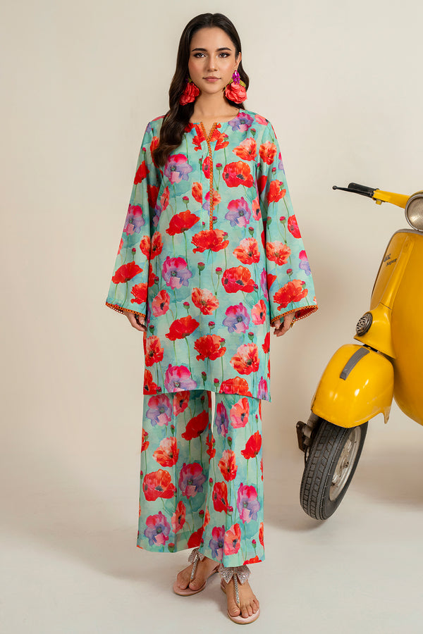 LUXURY PRINTED EMBROIDERED LAWN SET 06
